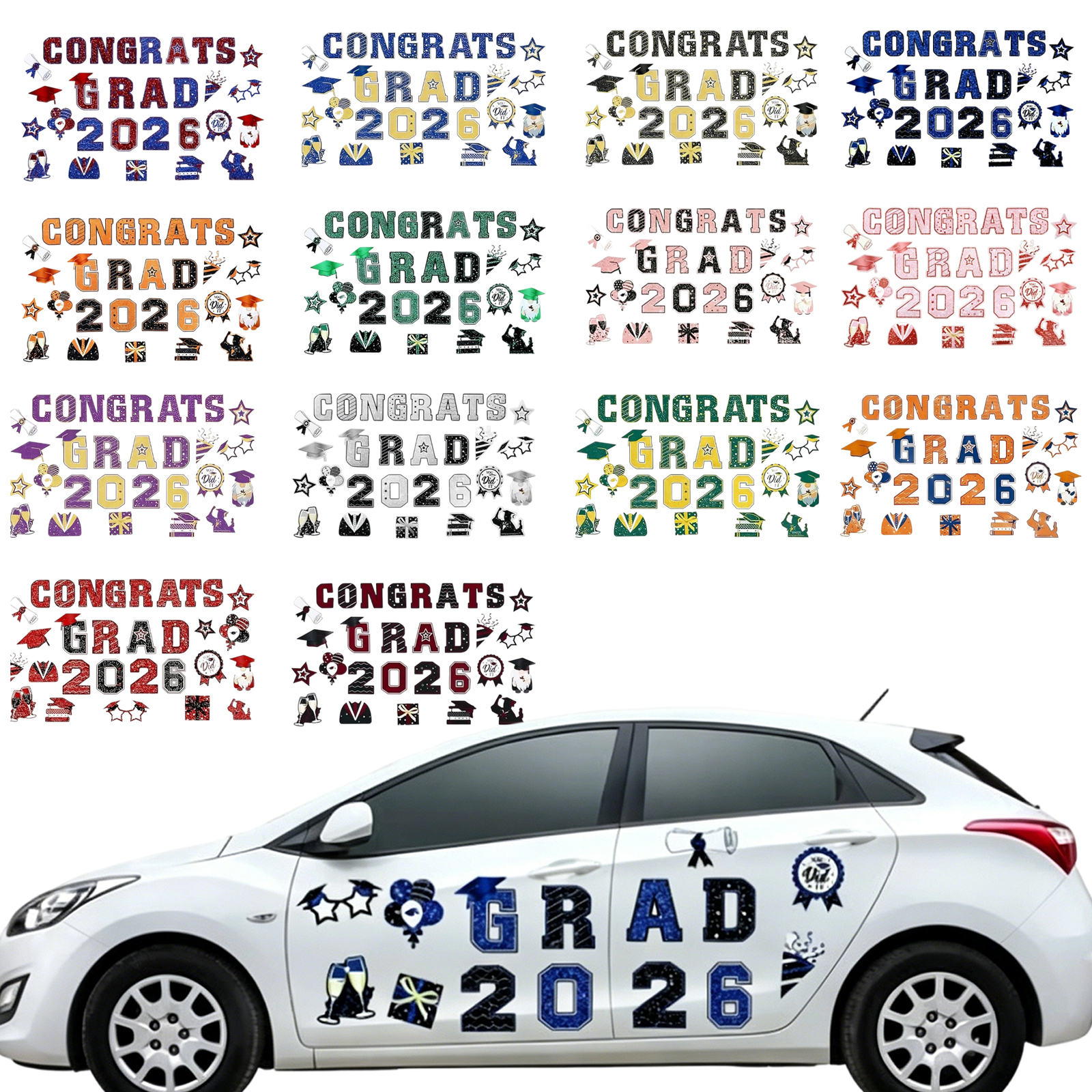 Magnetic Letter Board - Hot-selling 30pcs/set Graduation Car Magnets Senior