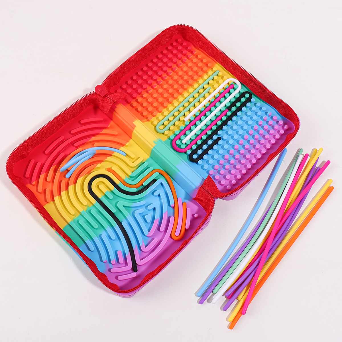 Kids Educational Device - Silicone Rainbow Desk Stationery Fidget Toy