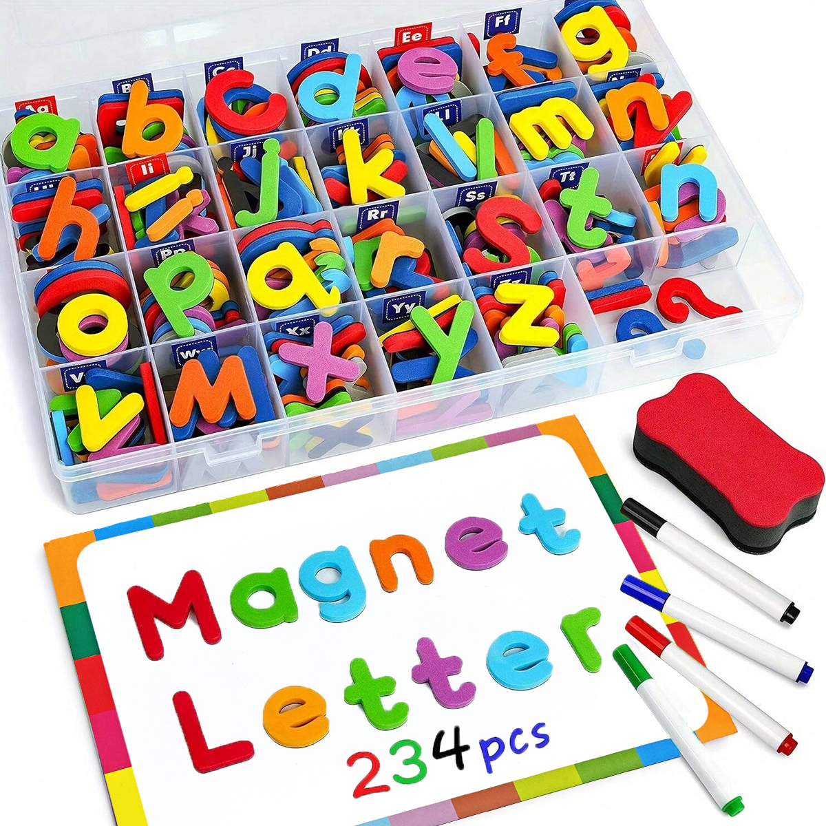Phonics Card Game - Magnetic Letter Stickers, with Colorful Designs,