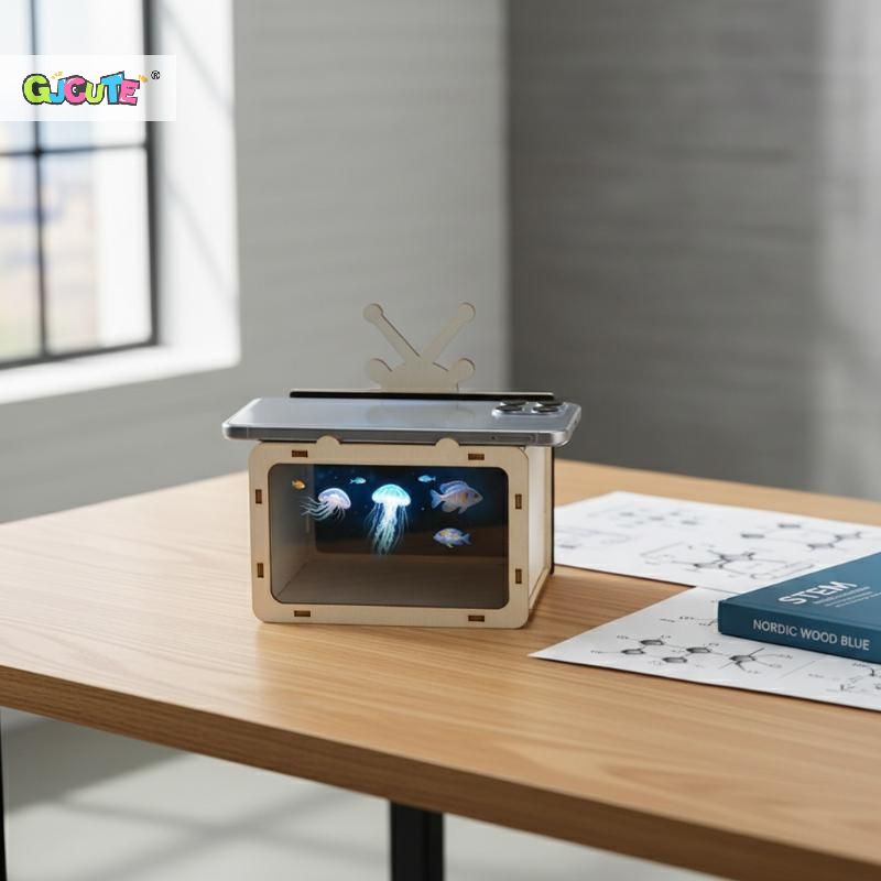 Kids Education Video - DIY Wooden Holographic Cinema 3D Video