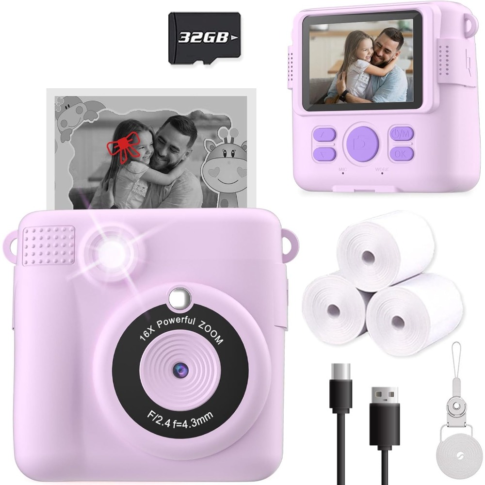 Instant Print Camera for Kids, - Kids Education Video ulasan dan harga
