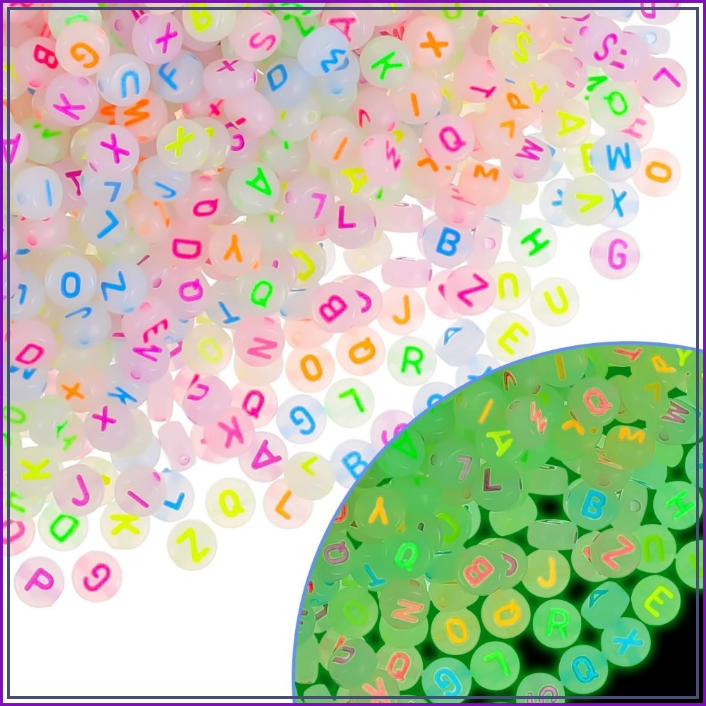 1000Pcs Glow Letter Beads, 4x7 - Magnetic Letter Board ulasan dan harga