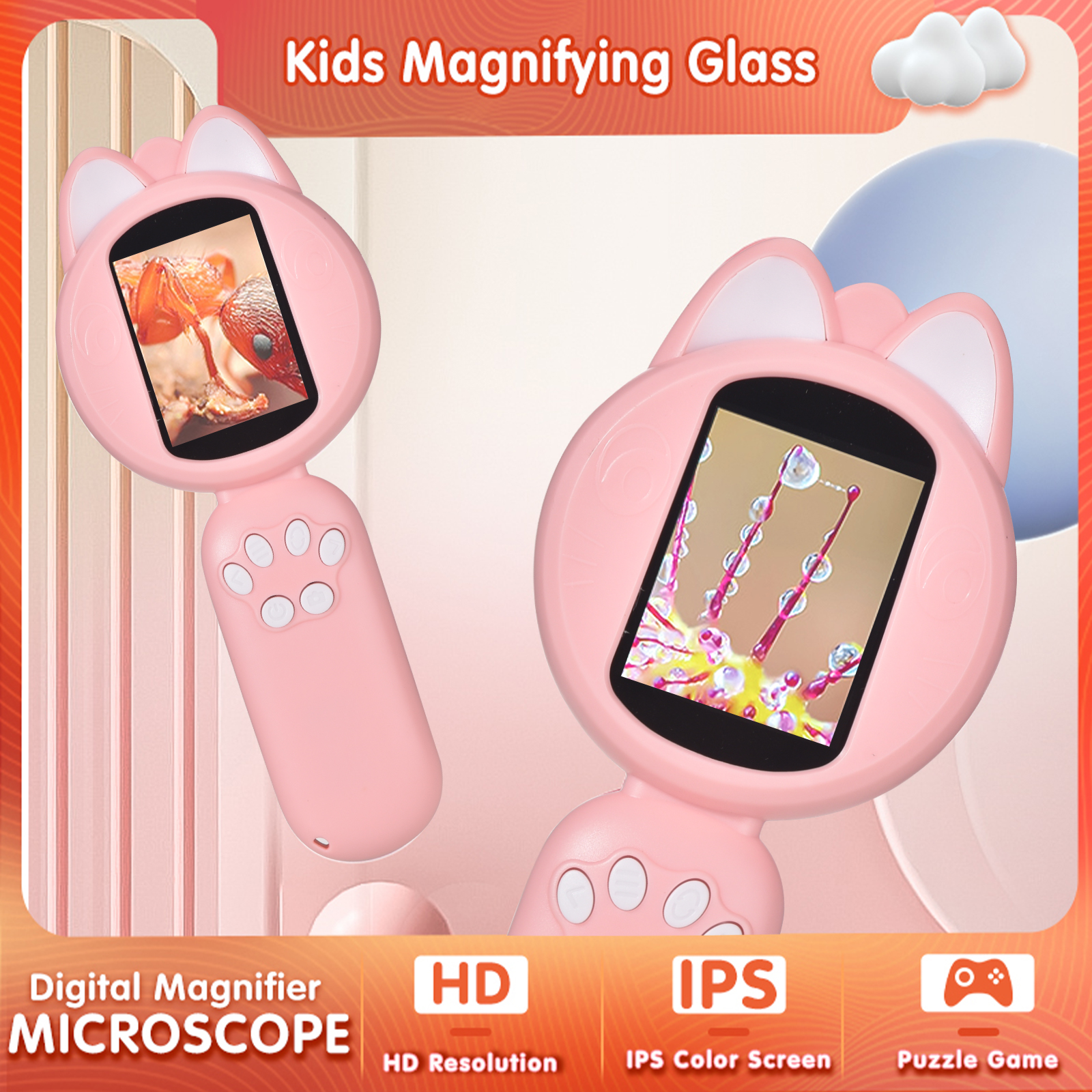 Kids Microscope with 2inch IPS - Kids Education Video ulasan dan harga
