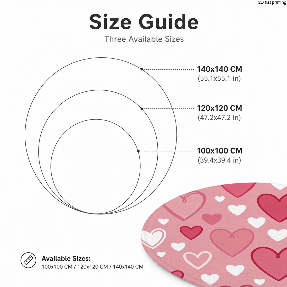 Pink Heart-Patterned Round Rug - Multiplication Table Mat ulasan dan harga