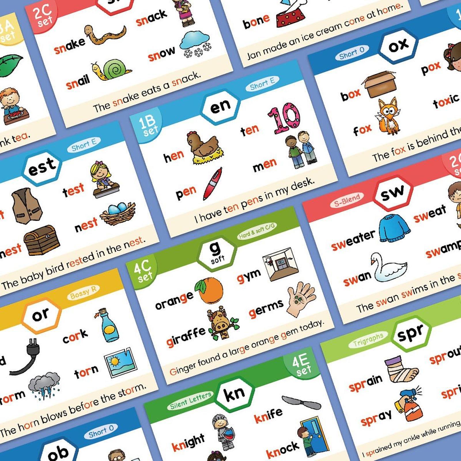 Phonics Flash Cards Spelling E - Phonics Card Game ulasan dan harga