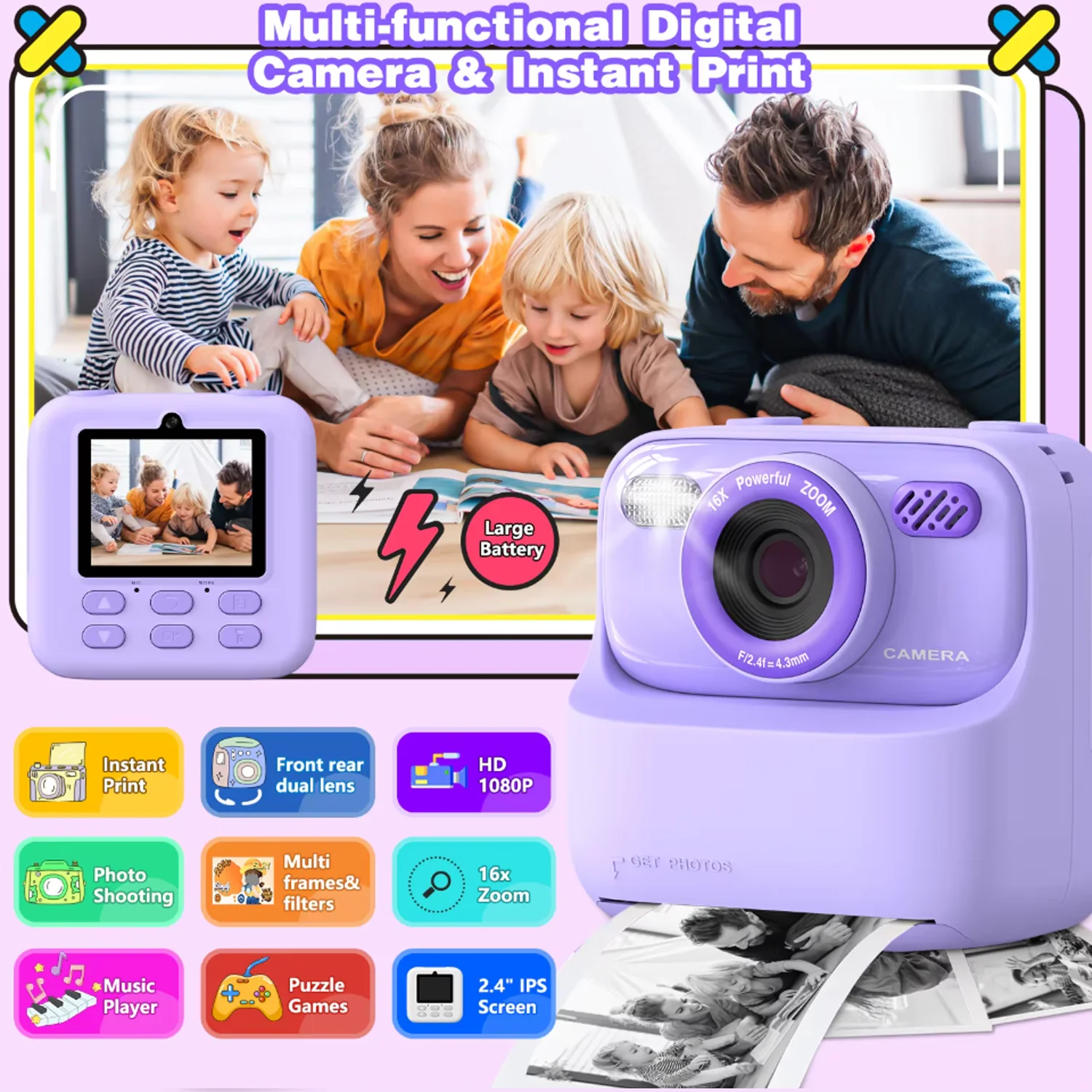 Kids Digital Camera 1080P HD D - Kids Education Video ulasan dan harga