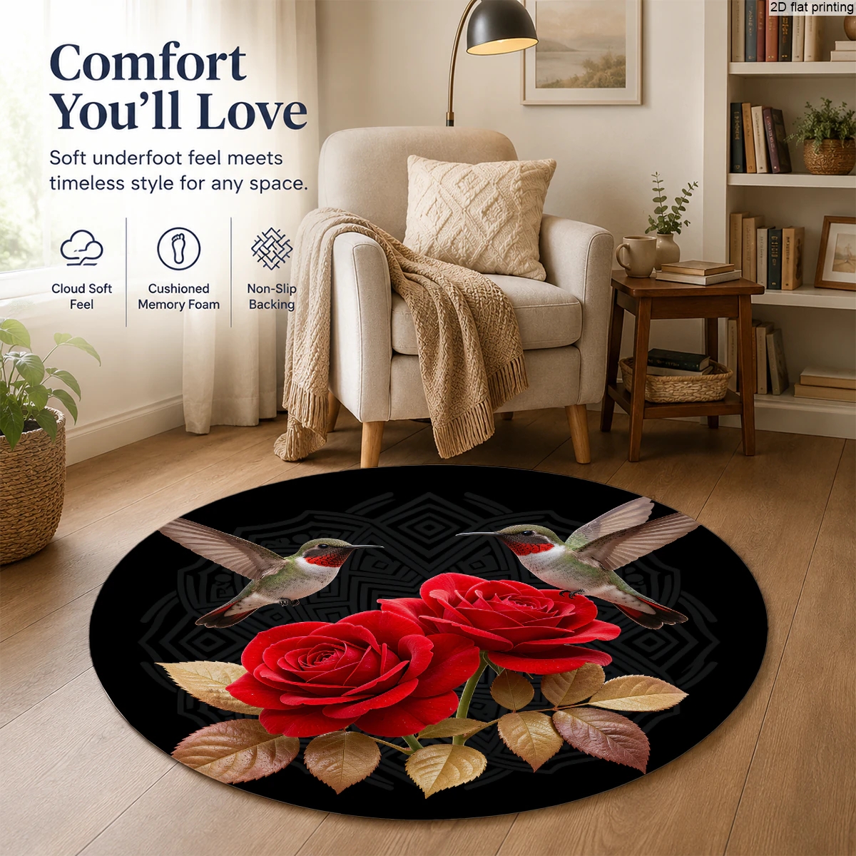 Hummingbird Rose Pattern Round - Multiplication Table Mat ulasan dan harga