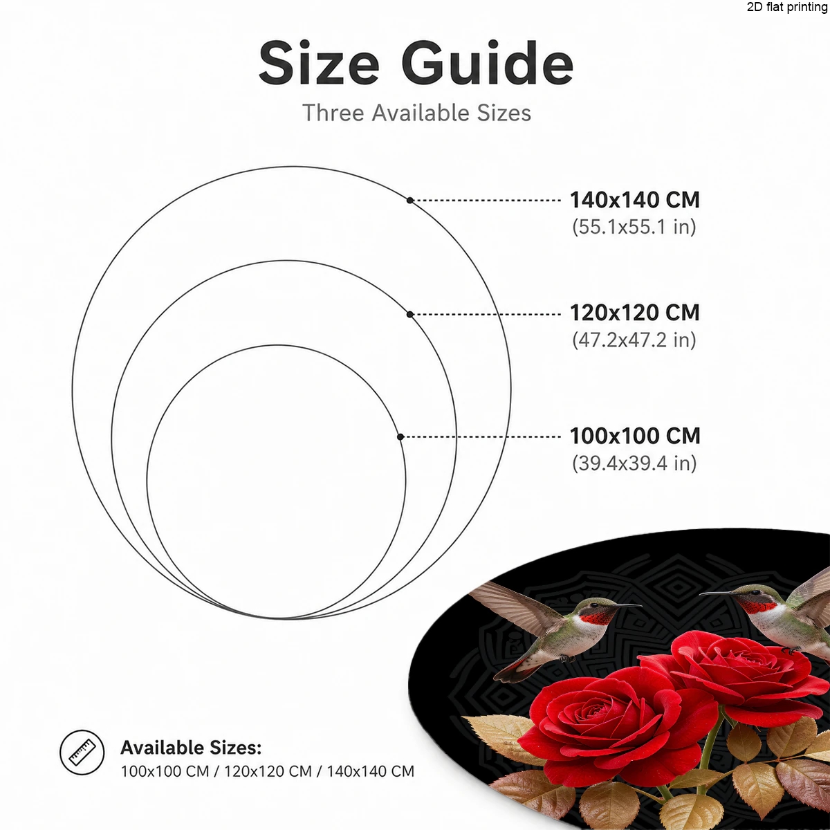 Hummingbird Rose Pattern Round - Multiplication Table Mat ulasan dan harga