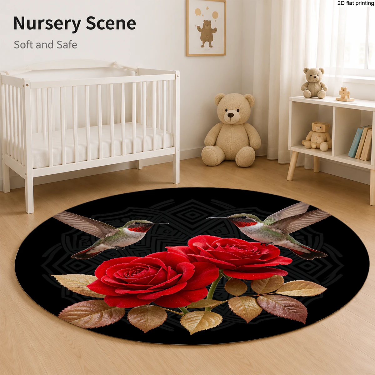 Hummingbird Rose Pattern Round - Multiplication Table Mat ulasan dan harga