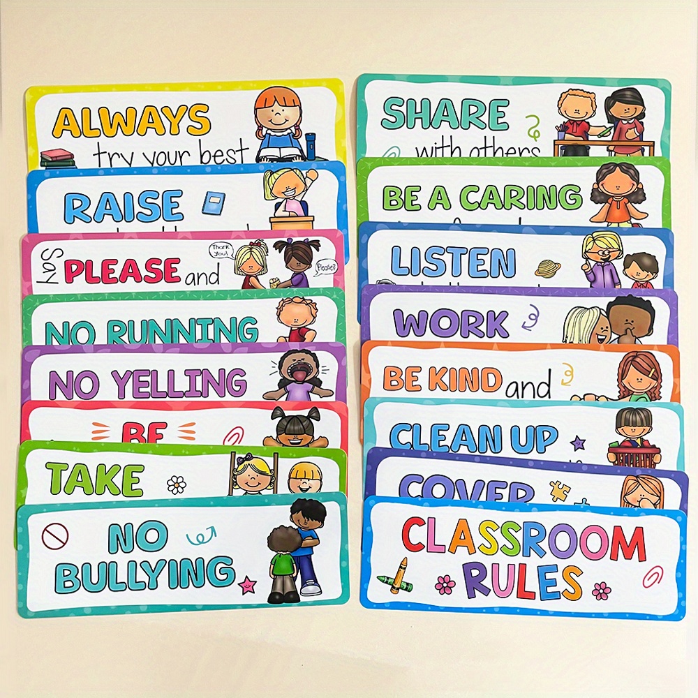 16 Pcs Classroom Rules Learnin - Phonics Card Game ulasan dan harga