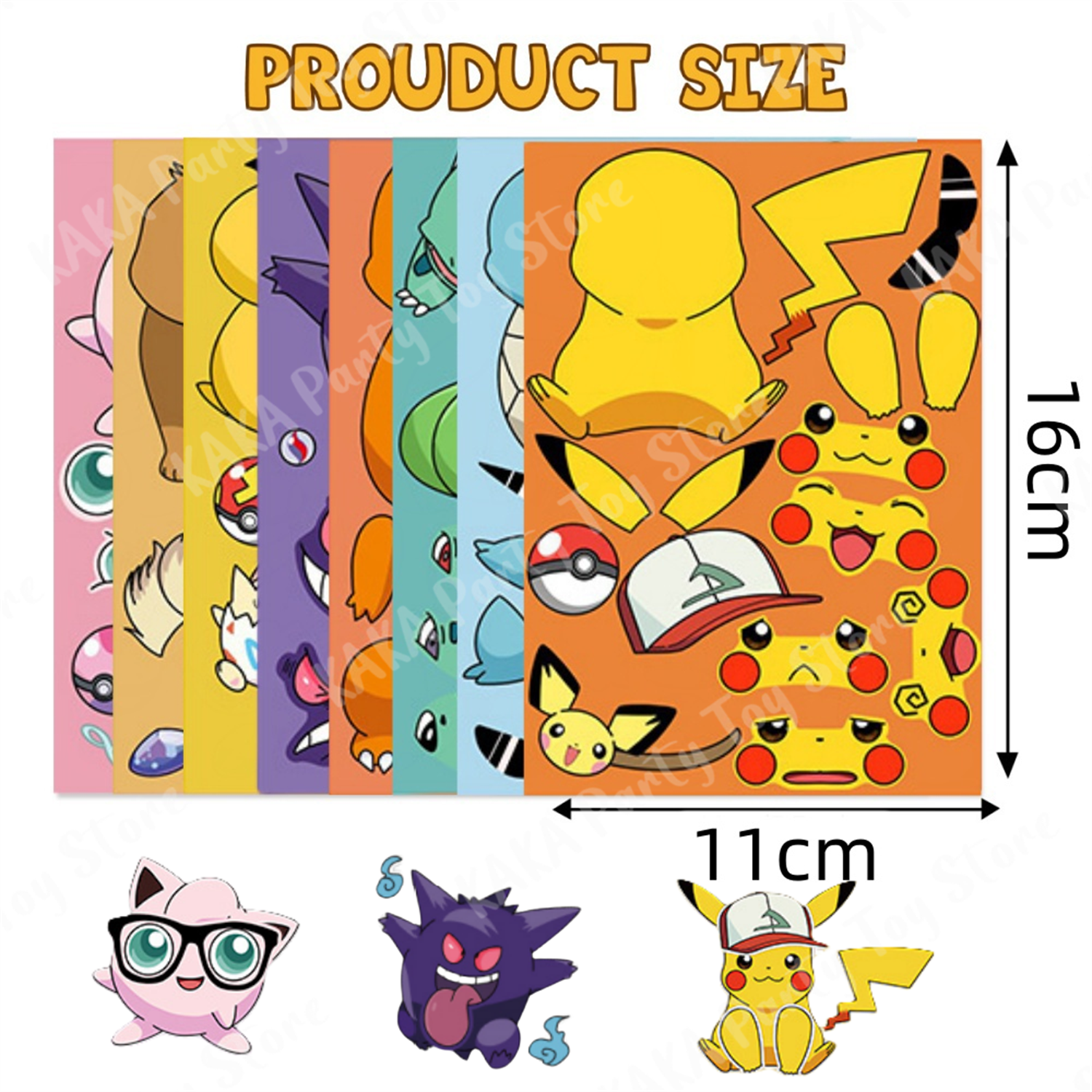 8/16Sheets Pokemon Make A Face - Kids Education In Japan ulasan dan harga